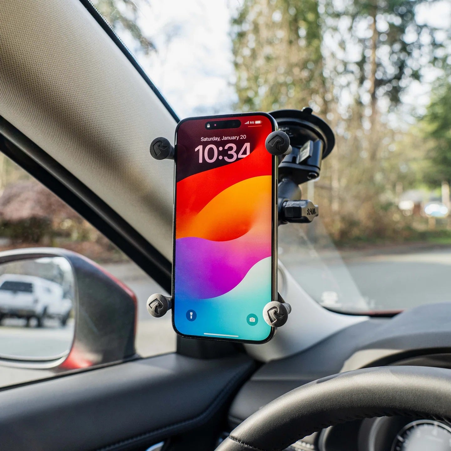 Ultra-Secure Twist-Lock Suction Mount with Heavy-Duty X-Grip Cradle for Large Phones - Medium