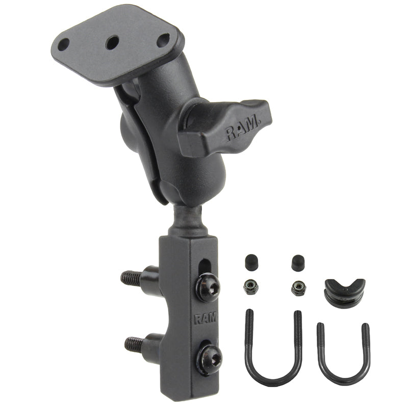 RAM Motorcycle Brake / Clutch Reservoir Short Mount with Diamond Plate