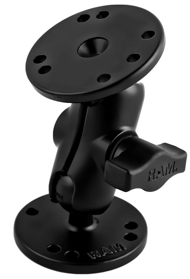 RAM Flat Surface Short Mount with Two Round 1" Ball Bases