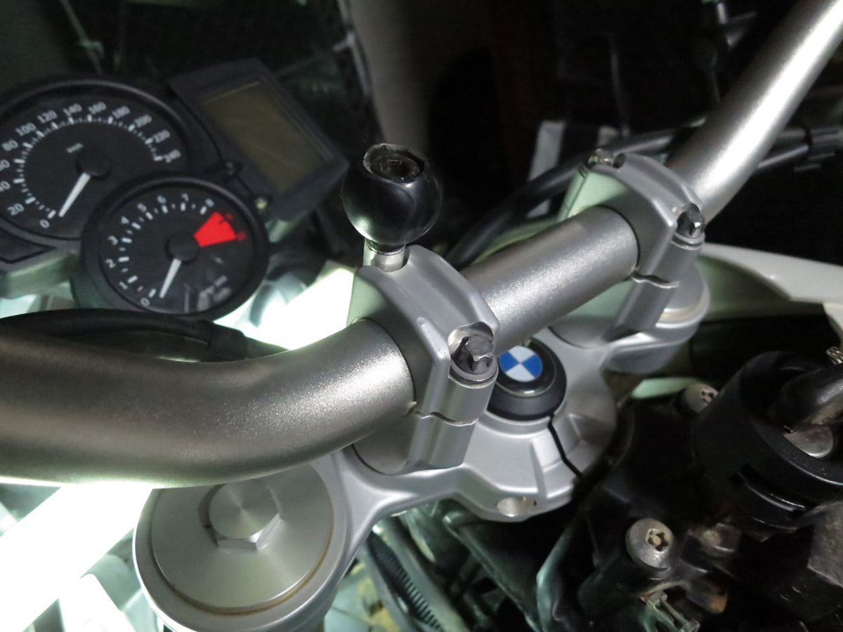 RAM M8 Screw Clamp Base Attched to Motorcycle