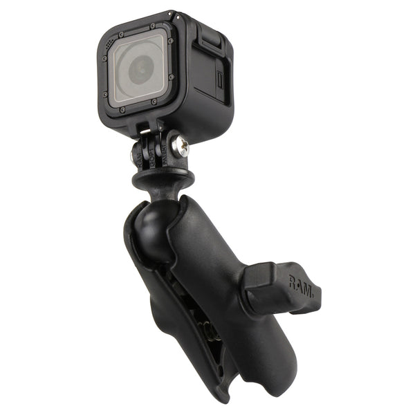 RAM Composite Double Socket Arm with Universal Action Camera Adapter