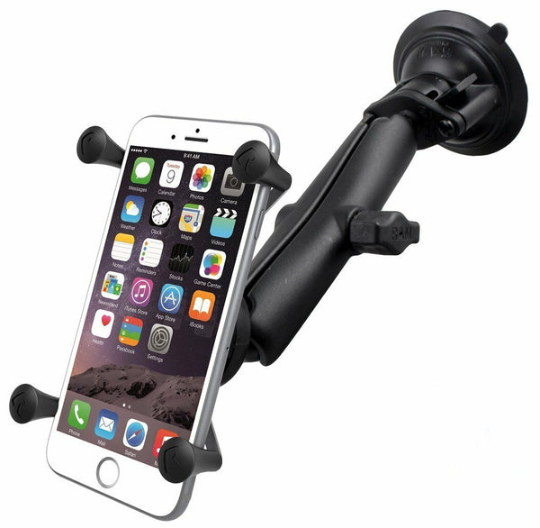 RAM Twist-Lock Suction Cup Long Mount with X-Grip for Larger Phone / GPS