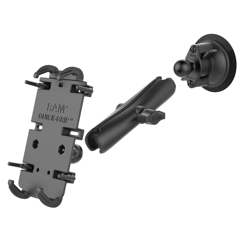 RAM Twist-Lock Suction Cup Long Mount with Quick-Grip XL Holder