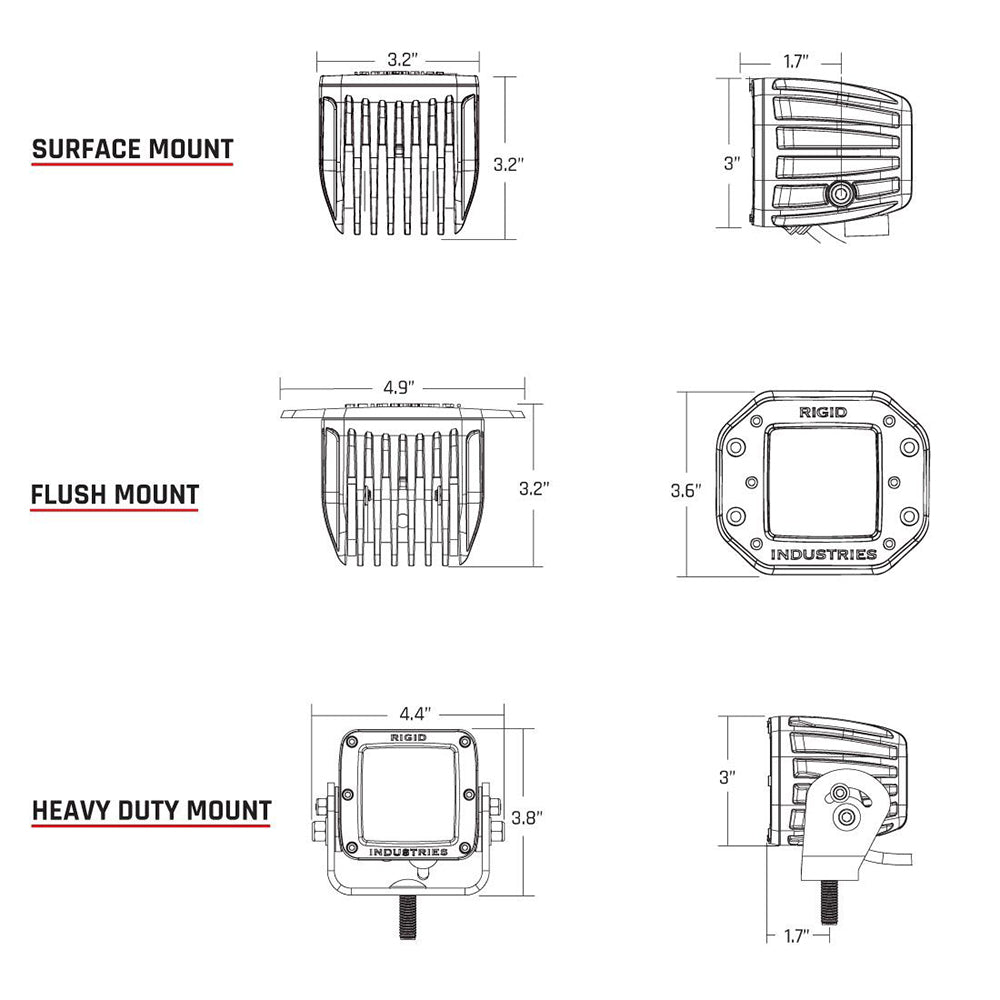 Rigid D-Series PRO Hybrid-Flood LED 2-Pack in White