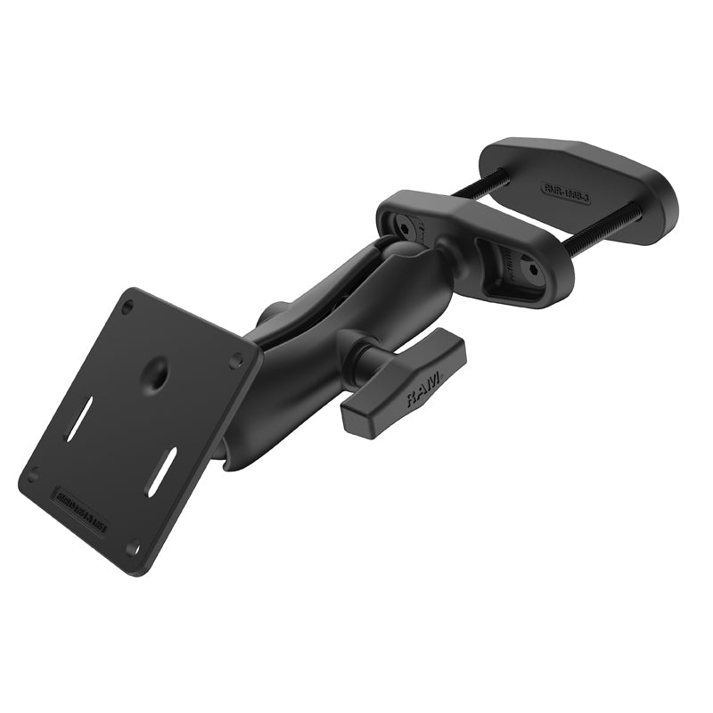 RAM Square Post Mount with 75x75mm VESA Plate, For Posts up to 3" Wide
