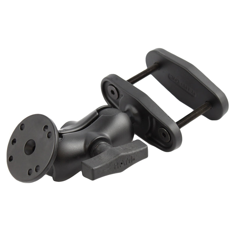RAM Square Post Short Mount with Round AMPS Base For Posts up to 2.5" Wide