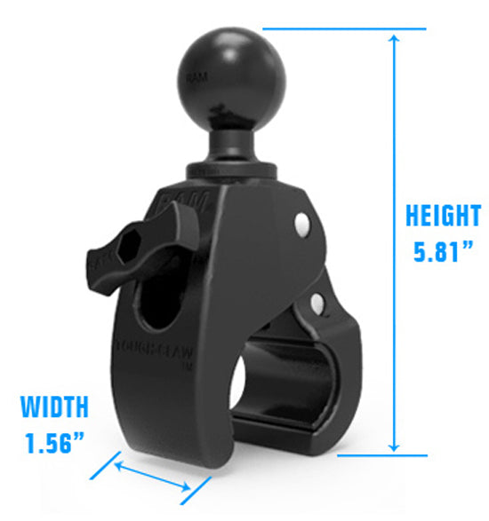 RAM Medium Tough-Claw Clamp Mount with Standard Arm and Round AMPS Plate