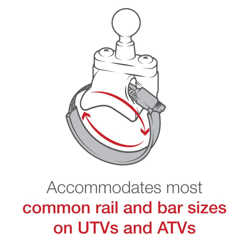 RAM ATV/UTV Rail Base Mount with Level Cup 16oz Drink Holder