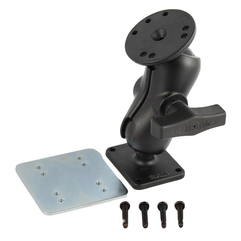 RAM Flat Surface Short Mount with Two 1.5" Ball Bases and Backing Plate