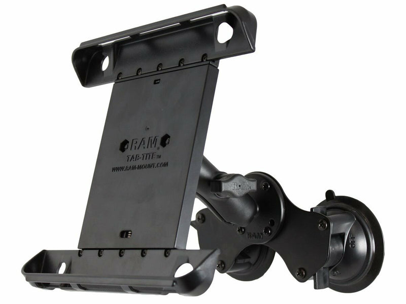 RAM Dual Suction Cup Mount with Tab-Tite Holder for iPad 1 - 4 and Others