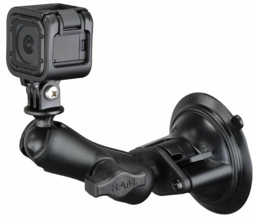 RAM Twist-Lock Suction Cup Mount with Action Camera Adapter