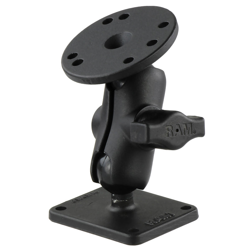 RAM Flat Surface Short 1" Ball Mount with Round an 2" x 2.5" Base
