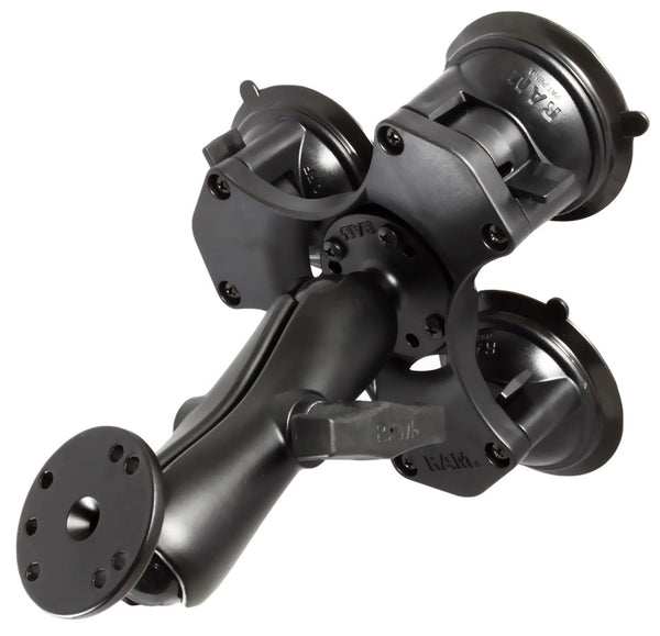 RAM Twist-Lock Triple Suction Cup Mount with Round AMPS Plate