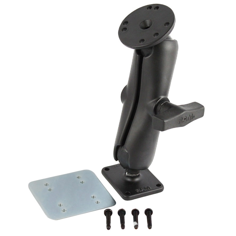 RAM Flat Surface Mount with Two 1.5" Ball Bases and Backing Plate