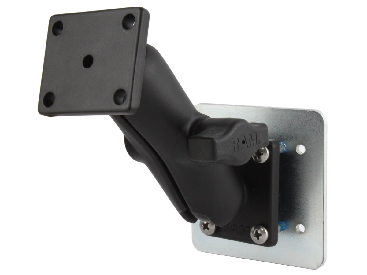 RAM Drill Down Mount with Two Square AMPS Adapters & Backing Plate