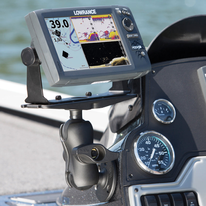 RAM Large Marine Electronics Short Arm Mount with 2.25" Ball Base