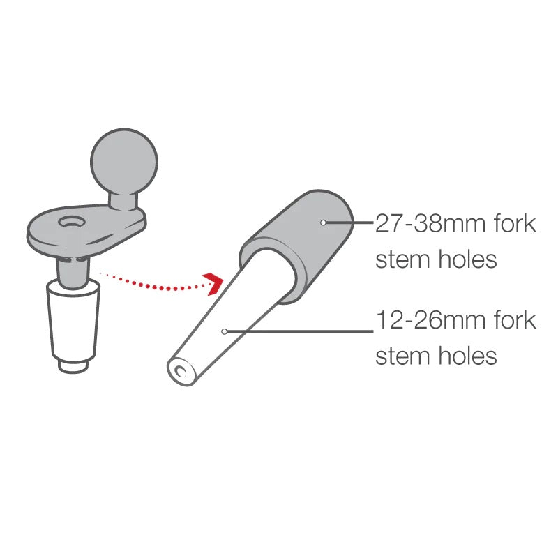 RAM Motorcycle Fork Stem Short Mount with X-Grip Holder and Vibe-Safe Adapter