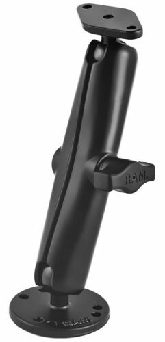 RAM Drill Down Long Mount with Round and Diamond 1" Ball Bases