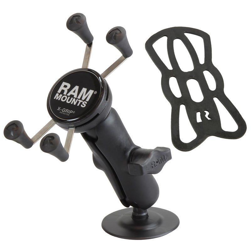 RAM Flex Adhesive Mount with X-Grip Phone Holder and Safety Tether