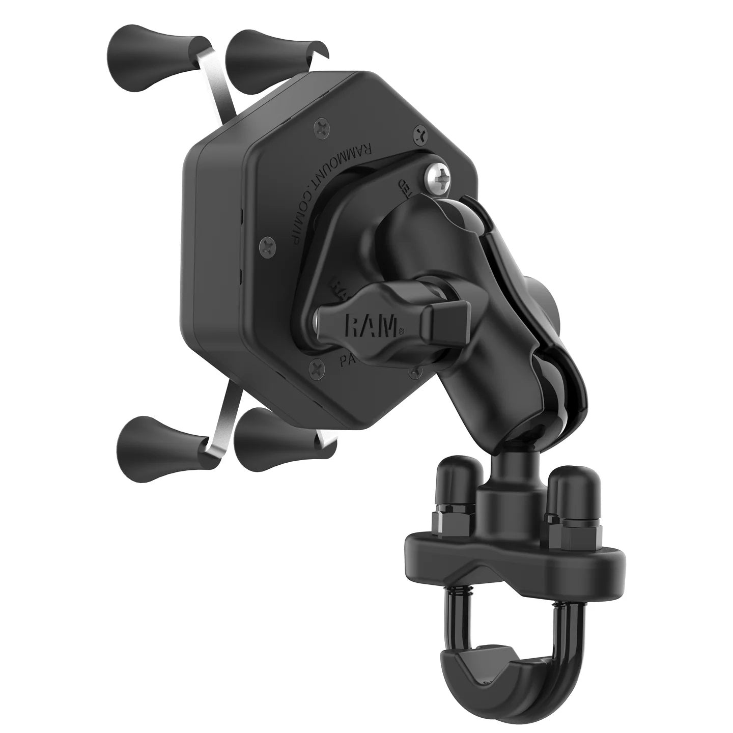 RAM Handlebar / Rail Short Mount with X-Grip Phone Holder and Vibe-Safe Adapter