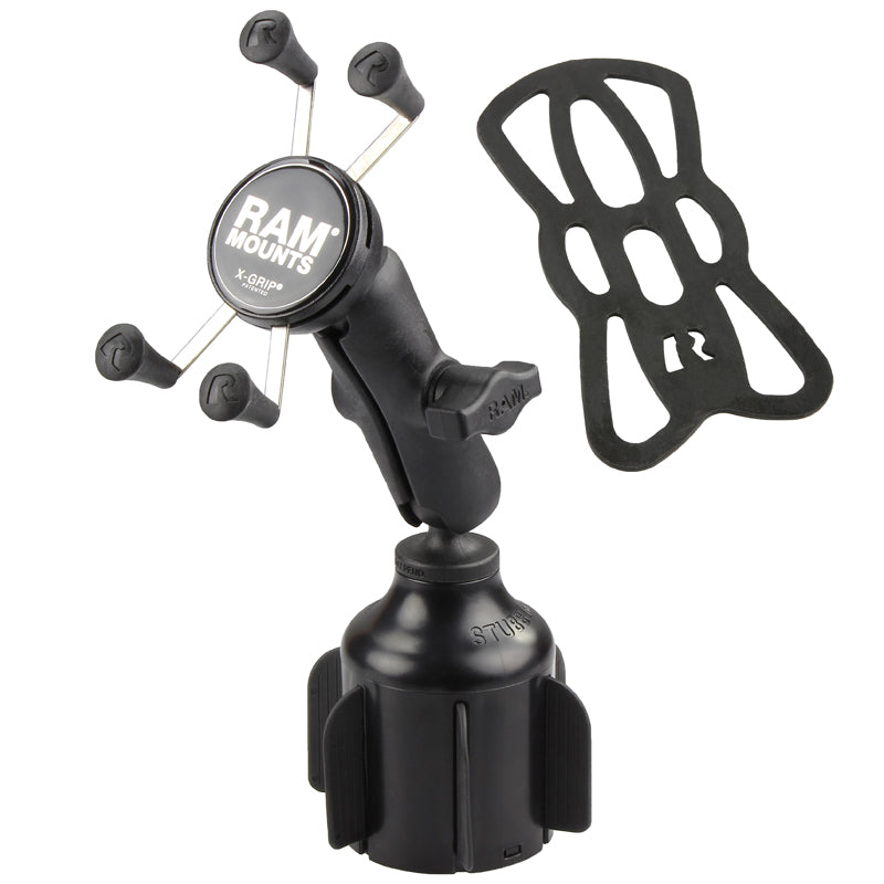 RAM Stubby Cup Holder Mount with X-Grip Holder and Tether