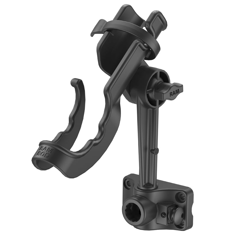 RAM ROD Fishing Rod Holder with 6" Spline Post and Plunger Bulkhead Base