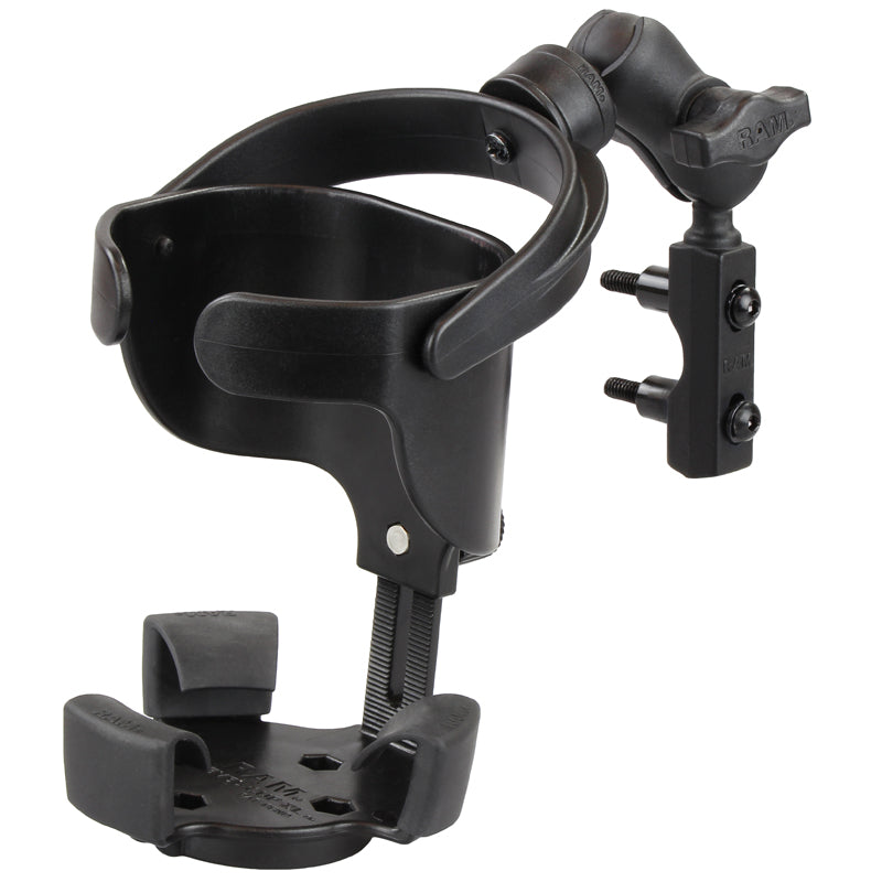 RAM Motorcycle Clutch / Brake Short Mount with Level Cup XL 32 oz Drink Cup Holder