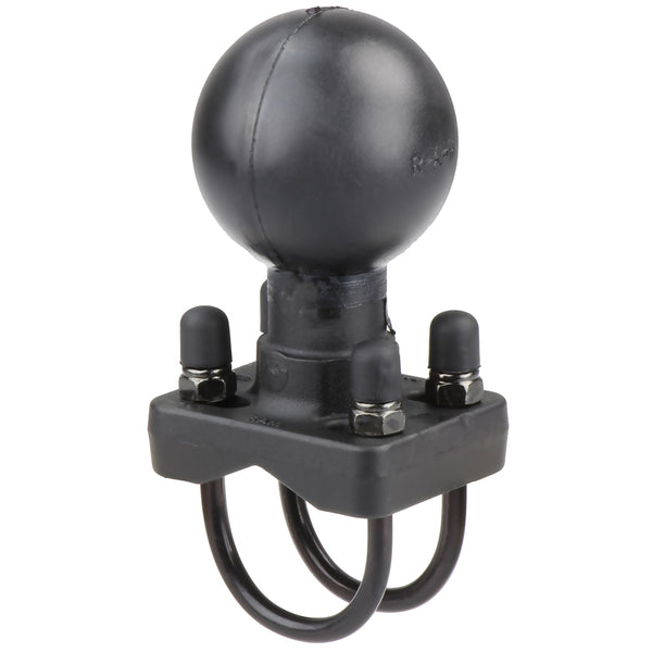RAM Double U-Bolt Mount Base with 2.25" Ball for 1.25" - 1.5" Rails