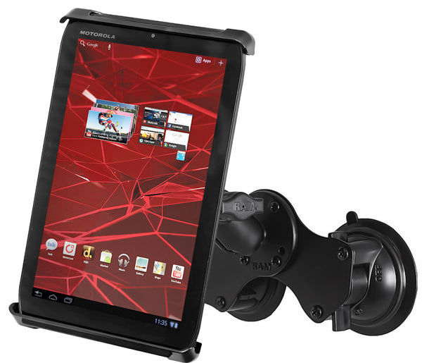 RAM Dual Suction Cup Mount with Tab-Tite Holder for Small Tablets