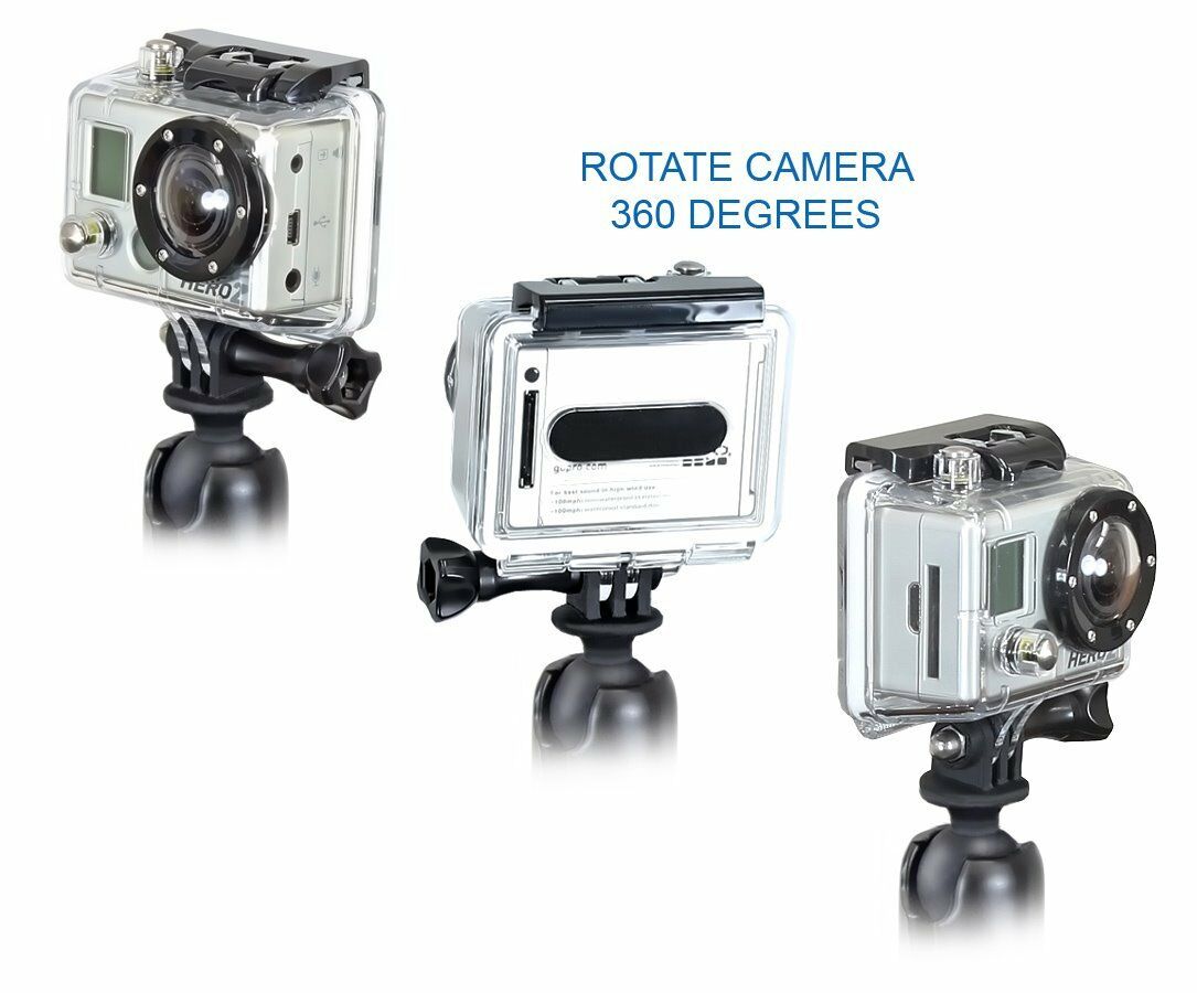 RAM Track Mount with Custom Adapter for GoPro and other Action Cams