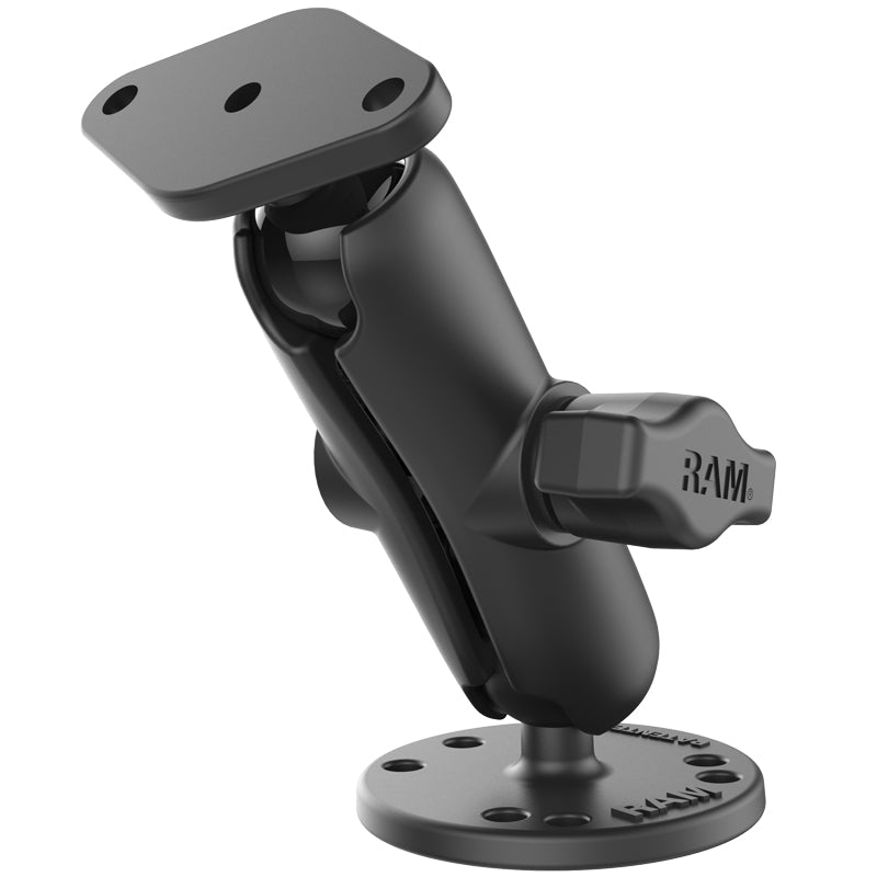 RAM Drill Down Mount with Round and Diamond 1" Ball Bases