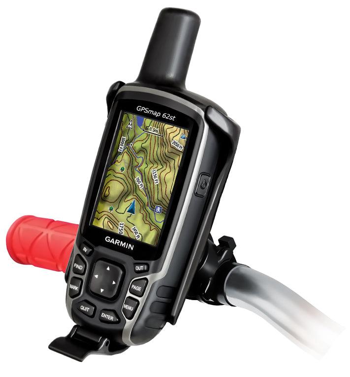 RAM EZ-ON EZ- OFF Handlebar Mount for Garmin Astro GPSMAP 62 62s 62sc 62st 62stc