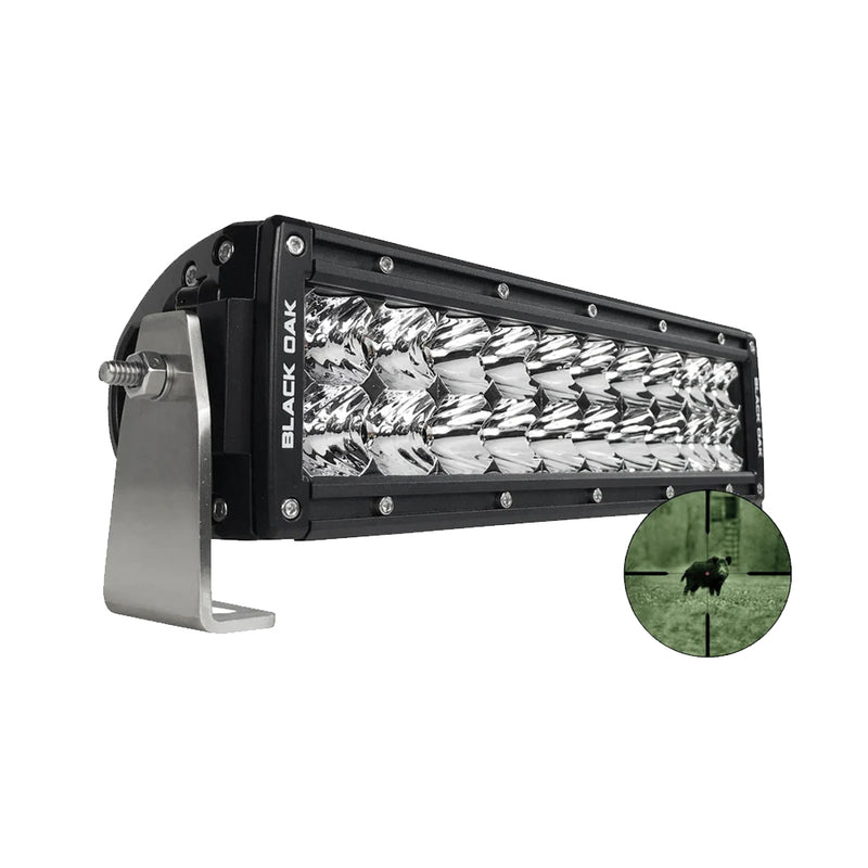 Black Oak 10 Inch 940nm Infrared LED Double Row Light Bar - Black