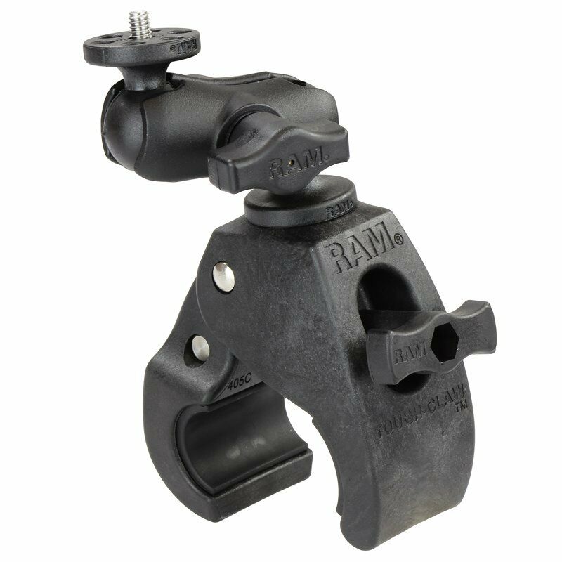 RAM Medium Tough-Claw Clamp Short Mount with 1/4"-20 Action Camera Adapter