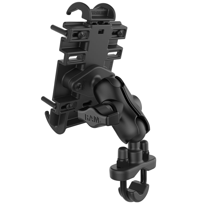 RAM Handlebar Short Mount with U-bolt and Quick-Grip Holder for Phone / GPS