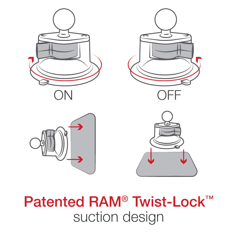 RAM Twist-Lock Suction Mount with Multi-Pad Universal Notepad Holder