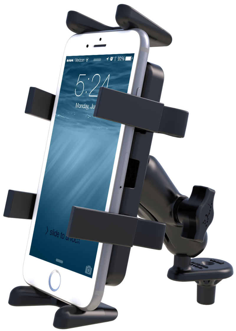 RAM Fork Stem Motorcycle Base with Finger Grip Holder for Cell Phone, Radio, GPS