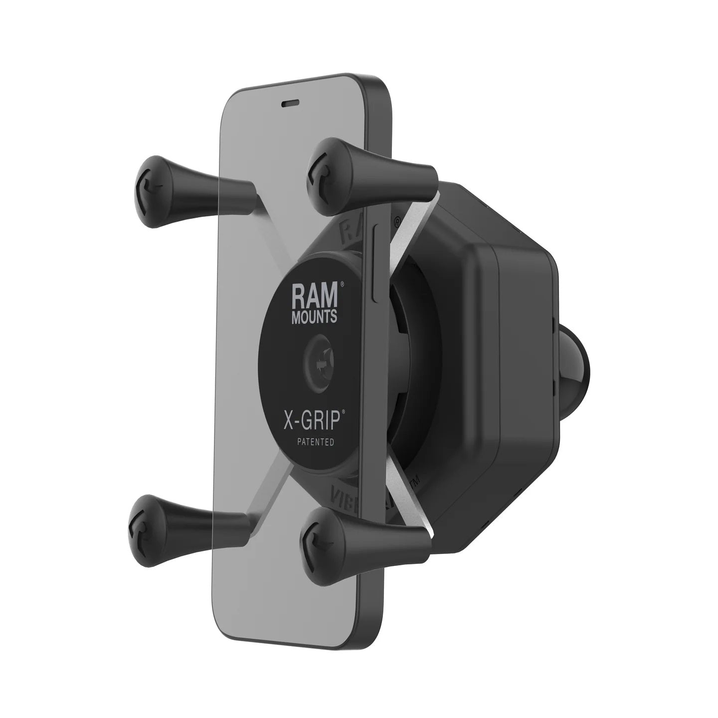 RAM X-Grip Phone Holder with 1" Ball & Vibe-Safe Adapter