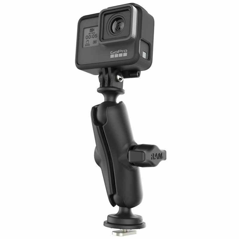 RAM Track Mount with Custom Adapter for GoPro and other Action Cams