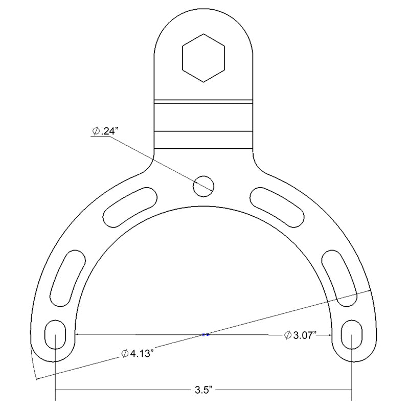 RAM Motorcycle Gas Tank Small Base Mount Diagram