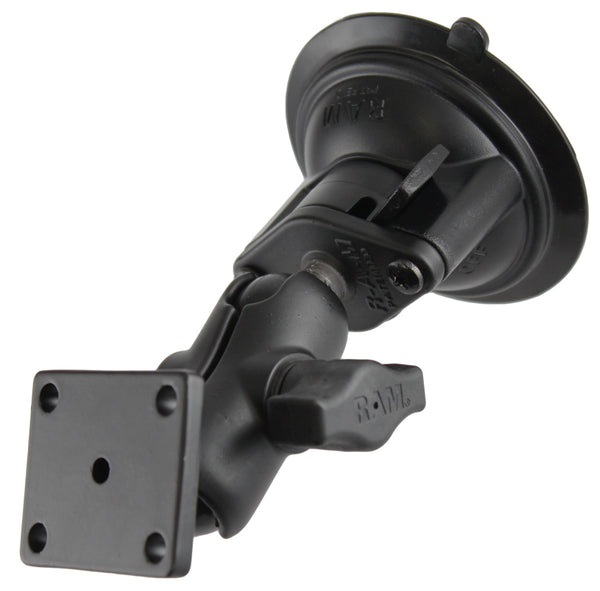 RAM Twist-Lock Suction Cup 1" Ball Short Mount with Square AMPS Base