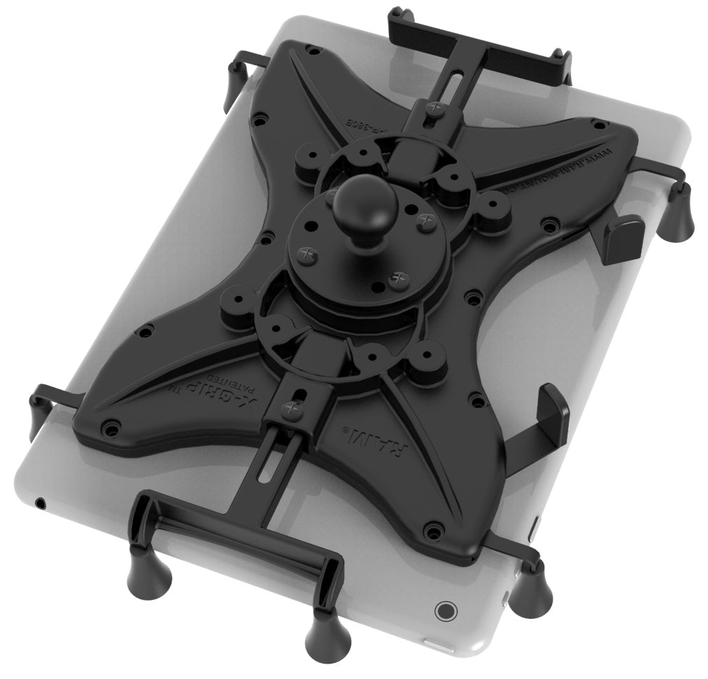 RAM Drill Down 1" Ball Long Mount with X-Grip Holder for 9"-10" Tablets