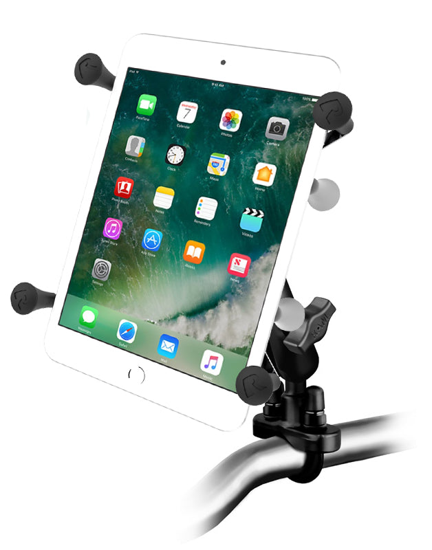 RAM Handlebar 1" Ball Mount with U-Bolt Base and X-Grip for 7" - 8" Tablets