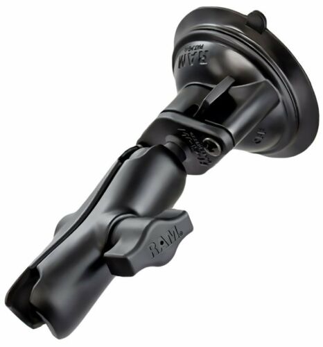 RAM Twist Lock Suction Cup with Medium Double Socket Arm