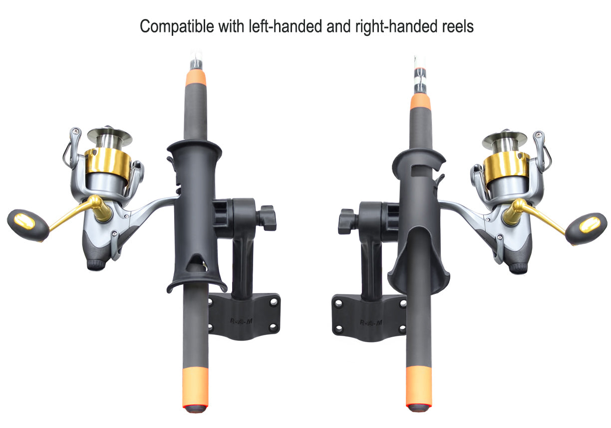 RAM Tube Jr. Fishing Rod Holder with 4" Spline Post and Bulkhead Base