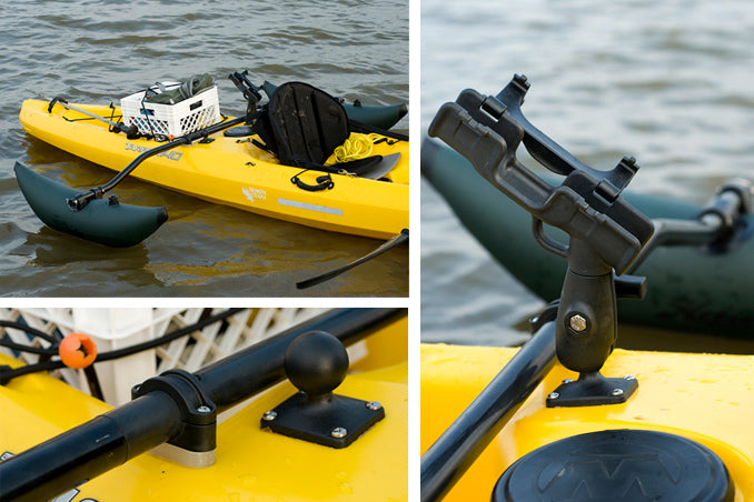 RAM ROD Fly Rod Holder with 2" x 2.25" Drill Down Base and 1.5" Ball