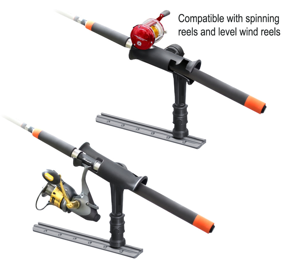 RAM Tube Jr Fishing Rod Holder with 4" Spline Post and Adapt-A-Post Track Base