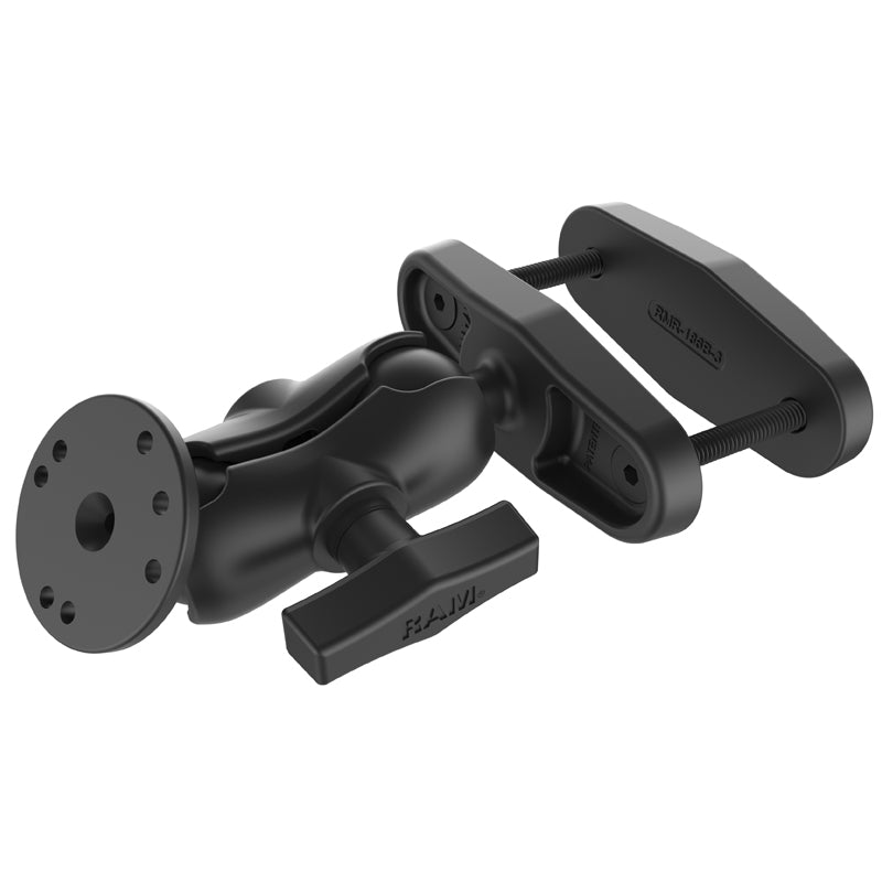 RAM Square Post Short Mount with Round AMPS Base For Posts up to 3" Wide