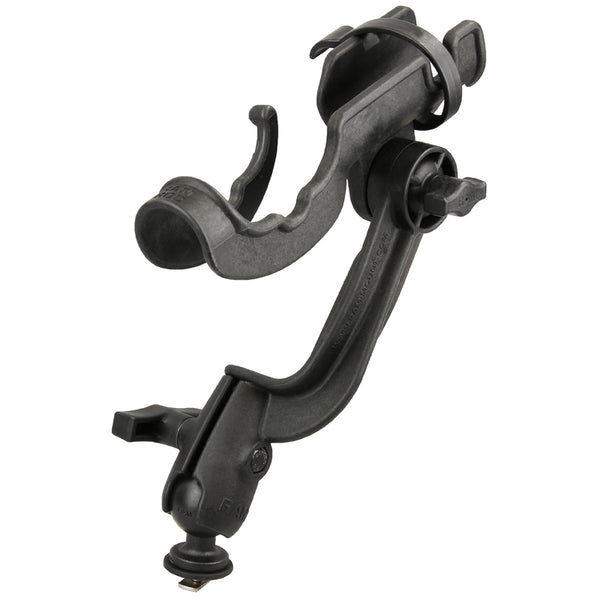 RAM ROD Fishing Rod Holder with Revolution Ratchet Arm and Track Ball Base