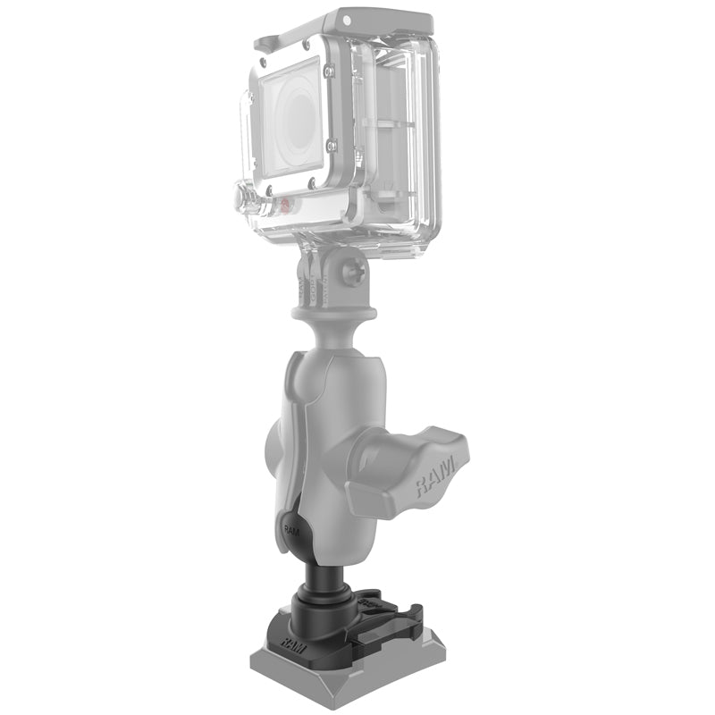 With the RAM 1-inch ball adapter, you can securely attach your GoPro to a variety of bases for stable mounting.